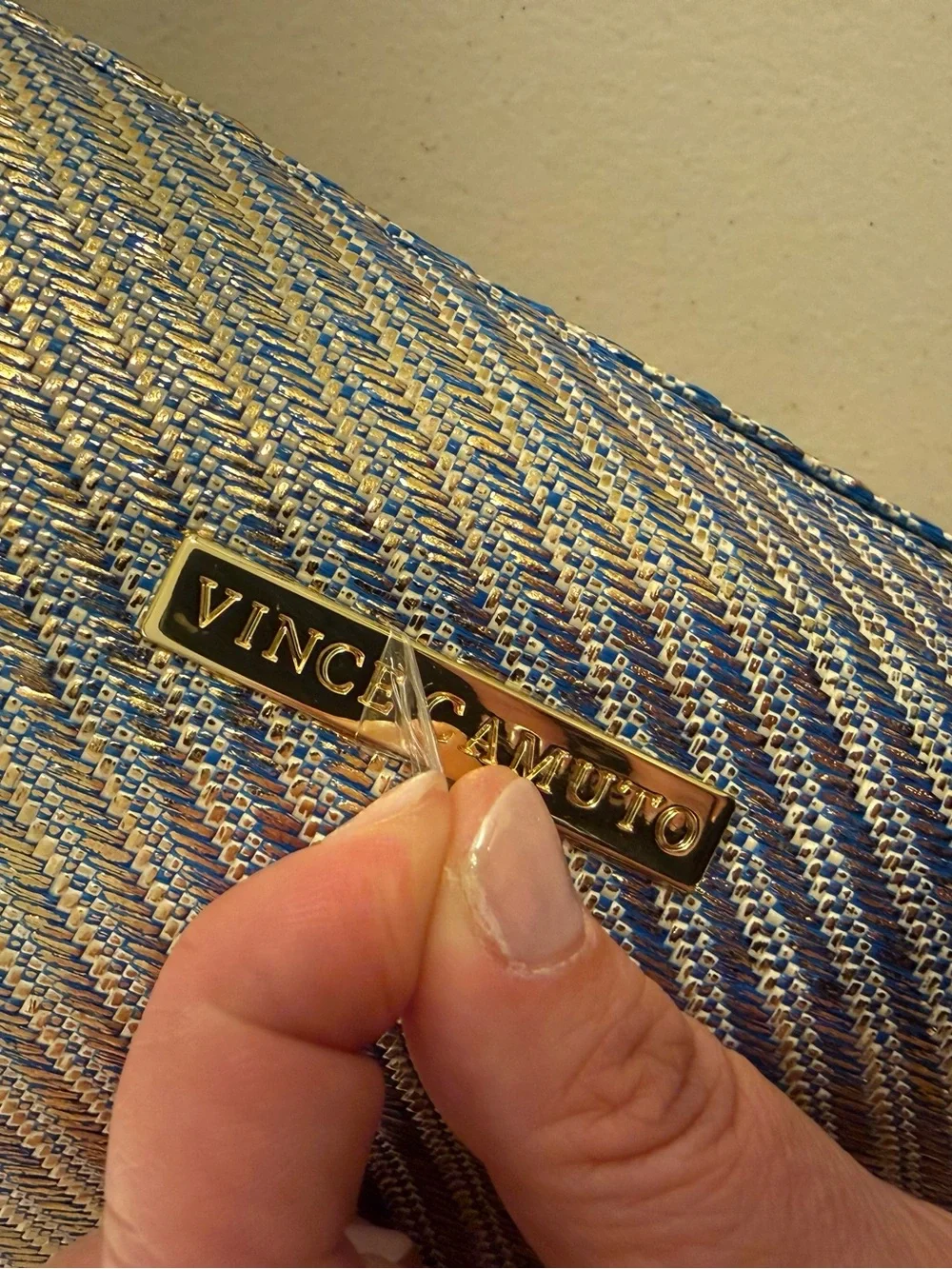Vince Camuto Cosmetic Bag w/ Starfish and Tasseled Zipper in Blue/Gold - NWT